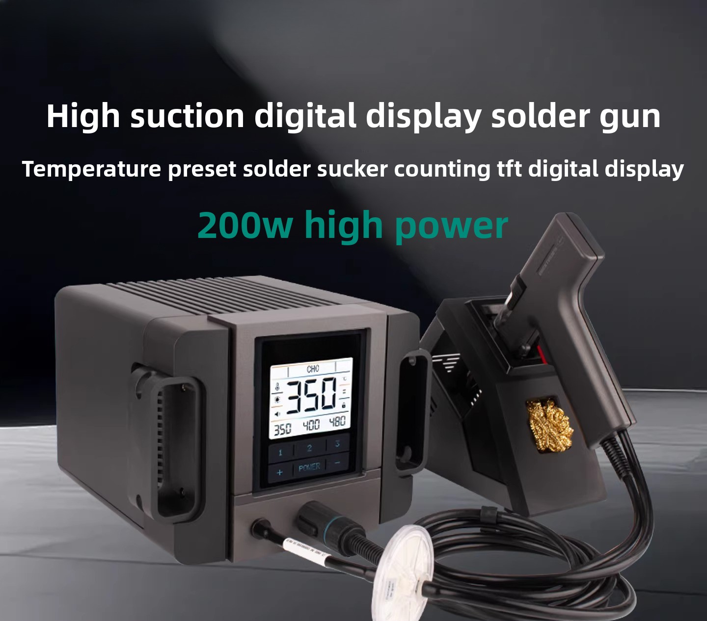Desoldering Pump Electric Vacuum Station - Elektryczna pompa rozlutownicza 200W o dużej